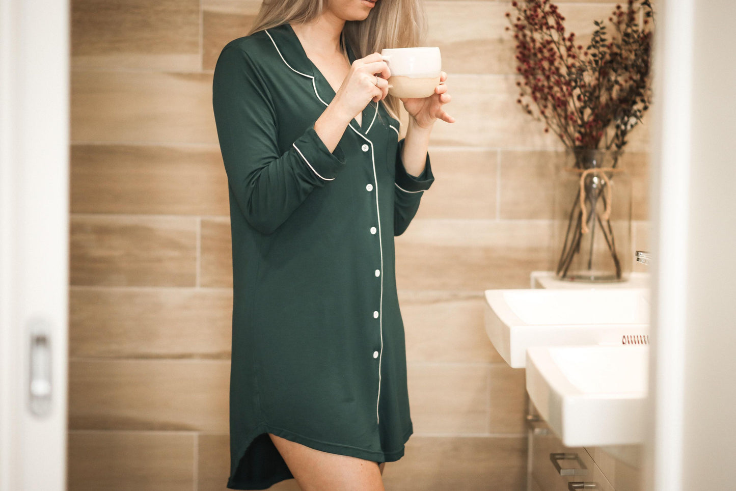 Bamboo Sleep Shirt Green