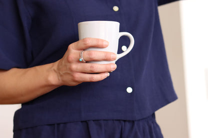 Linen Short Set Navy